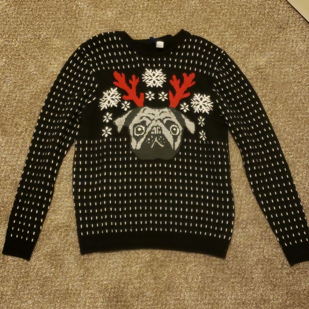 H&M pug Christmas sweater